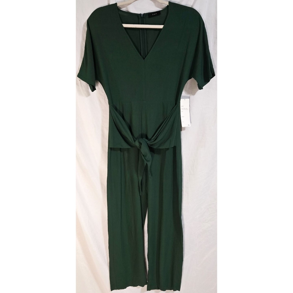 3ena Boutique Jumpsuit Green Classic Formal Straight Leg
